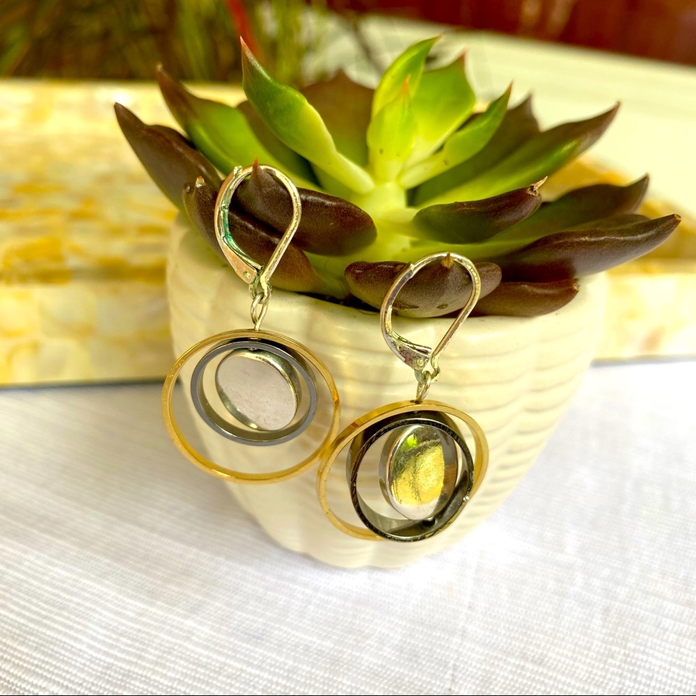 Gold and silver earrings